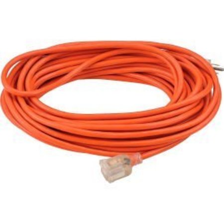 GLOBAL EQUIPMENT 50 Ft. Outdoor Extension Cord w/ Lighted Plug, 16/3 Ga, 13A, Orange FL-101L-16AWG-50FT